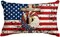 4th of July Patriotic Stars Eagle Wreath Throw Pillow Cover, 18 x 18 Inch Memorial Day Independence Day Stripes America Flag Decor Cushion Case for Sofa Couch Set of 2